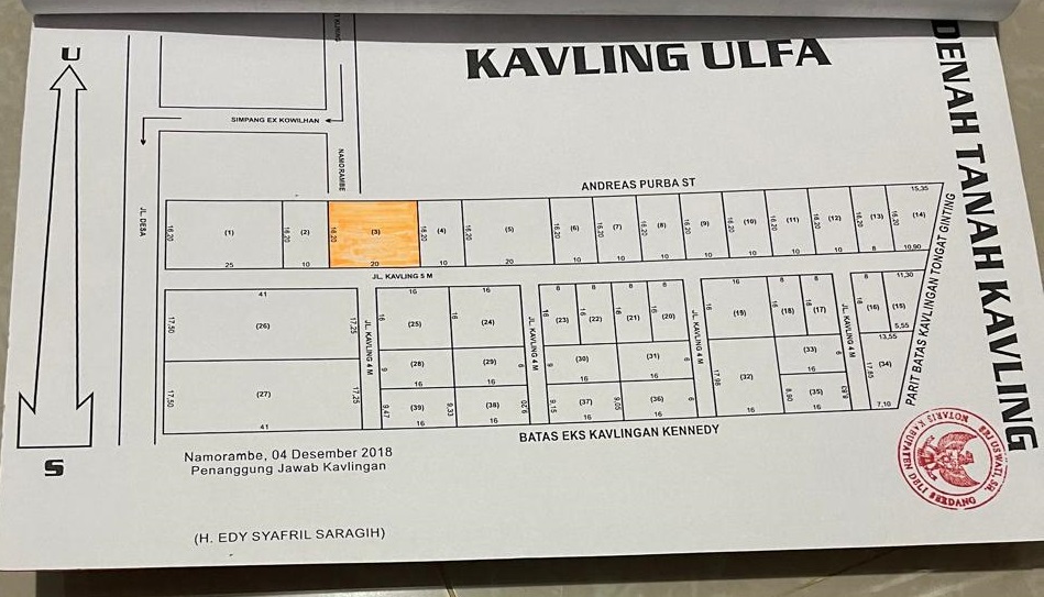 Dijual - Tanah Kosong Jl. Kowilhan Ujung (Namorambe)