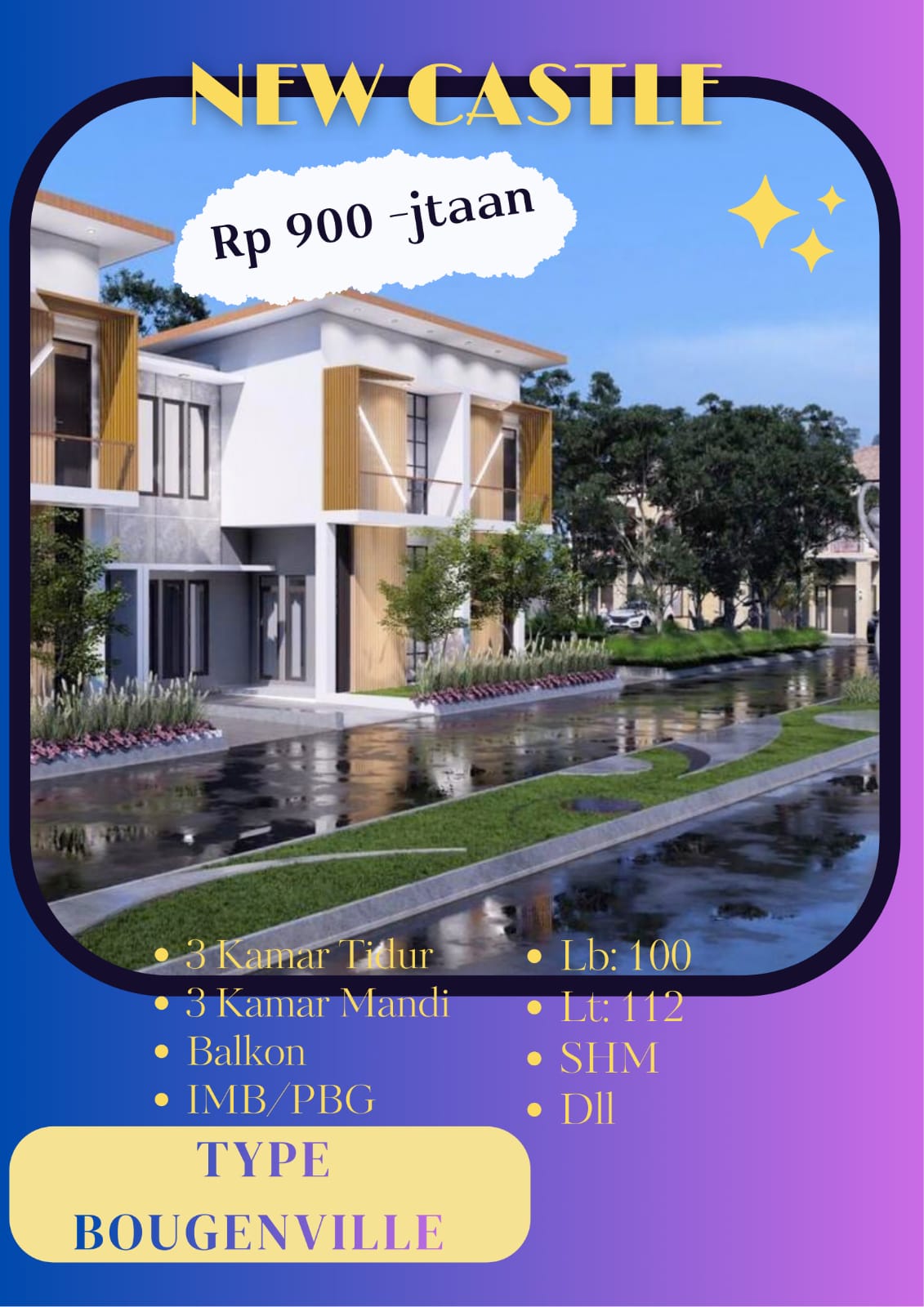 rumah 2 lantai terbaik dan terbaru dikawasan simpang pemda