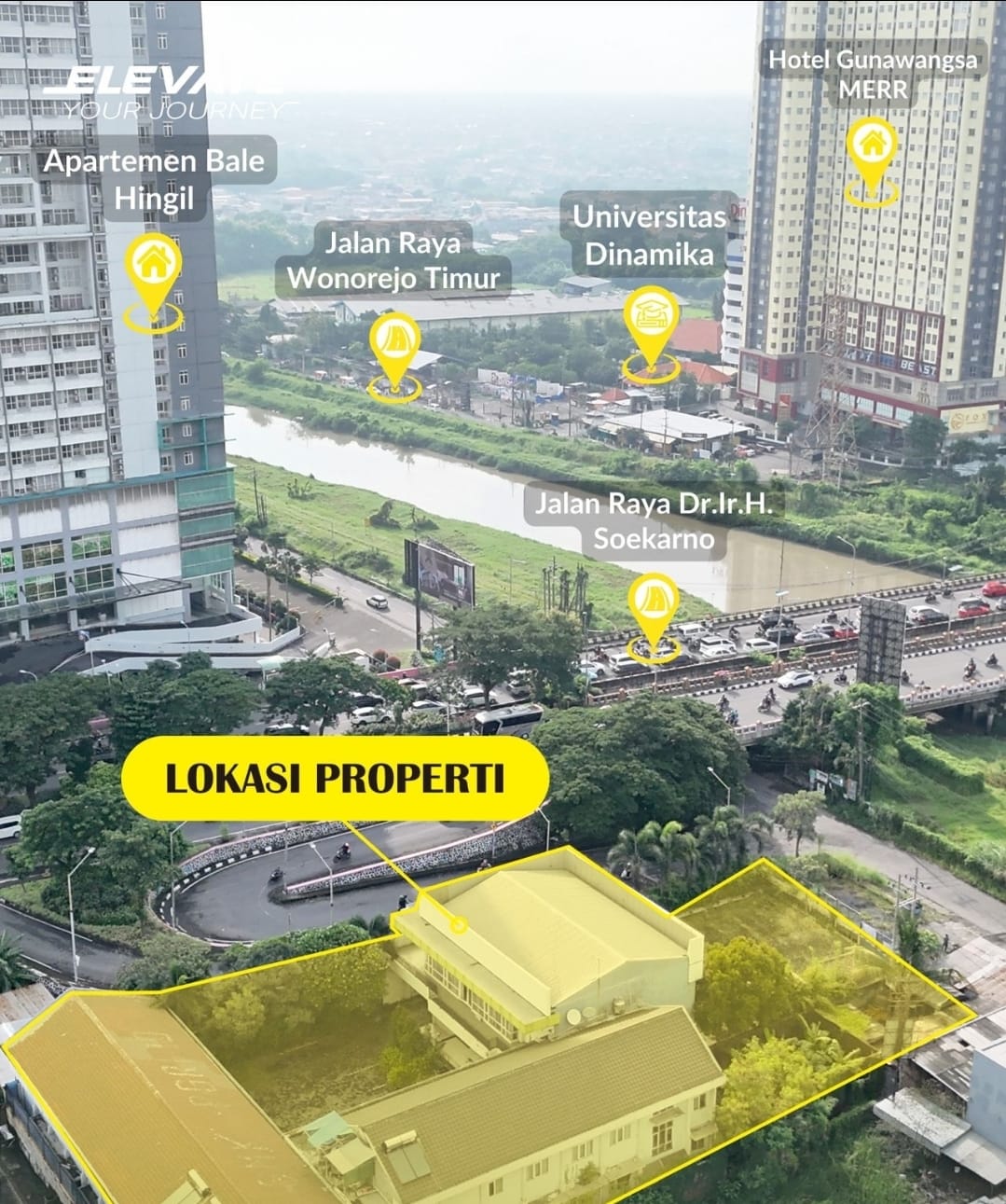 Gedung Eks Hotel Nempel Jl Raya MERR Strategis Harga Termurah