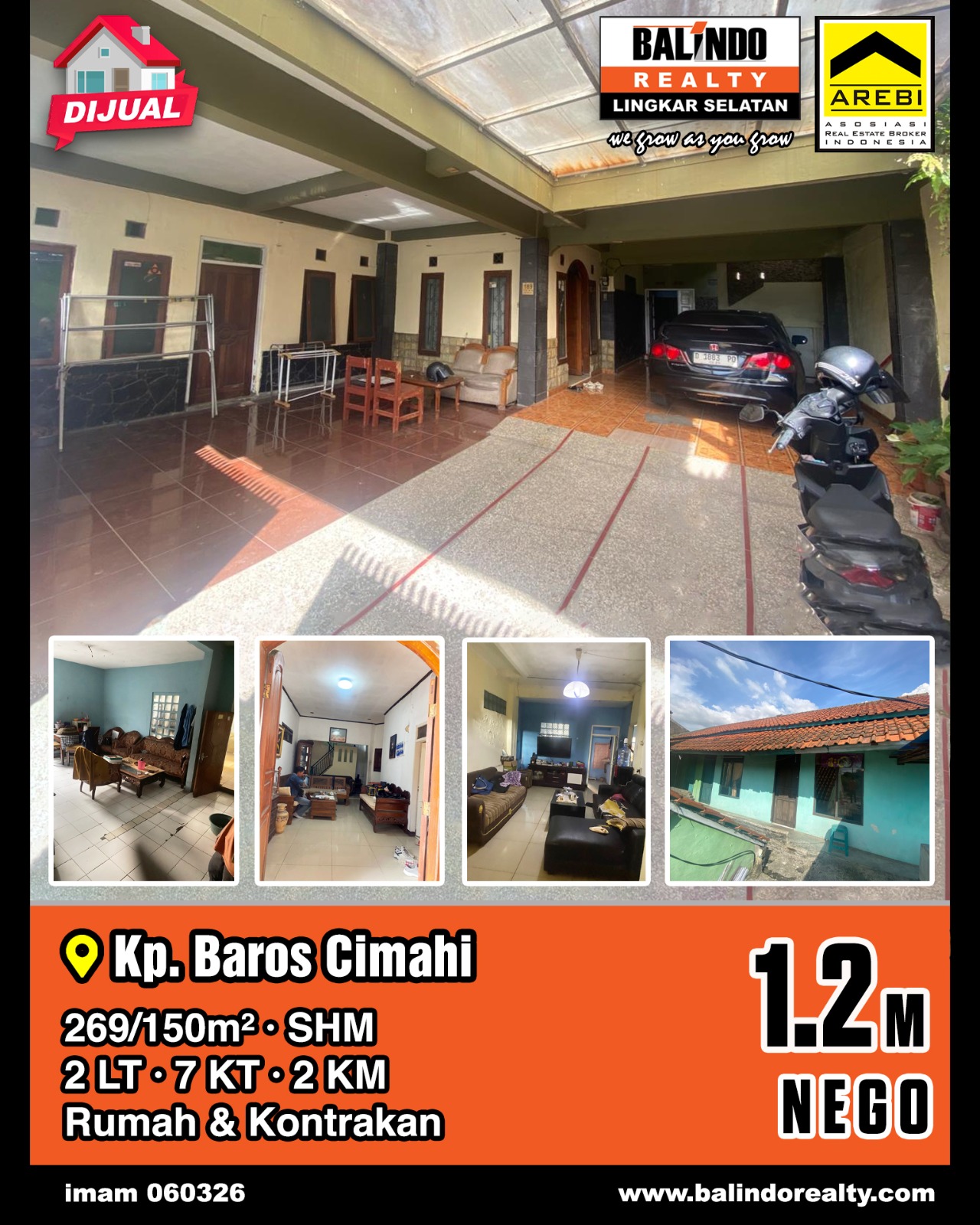 Dijual Rumah & Kontrakan Bangunan Luas di Kp. Baros Cimahi