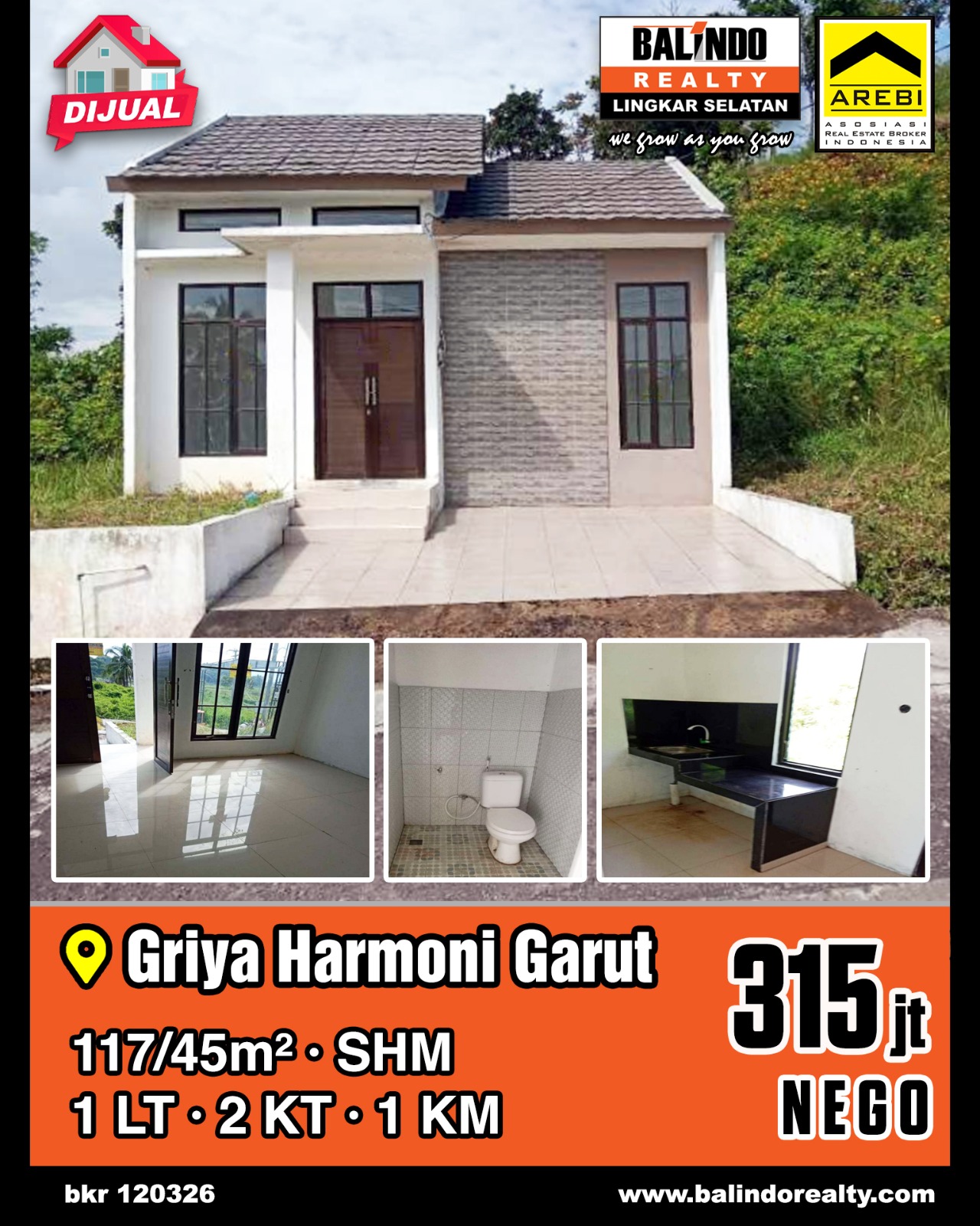 Dijual Rumah 1 Lantai di Griya Harmoni Garut
