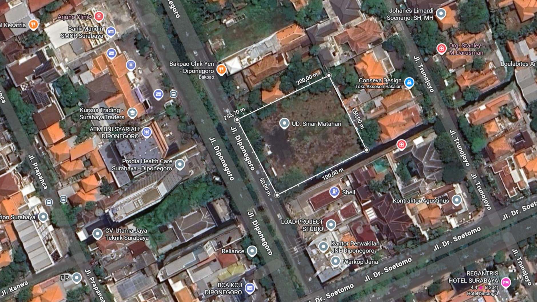Tanah Komersial Strategis Raya Diponegoro Dr Soetomo Surabaya Pu