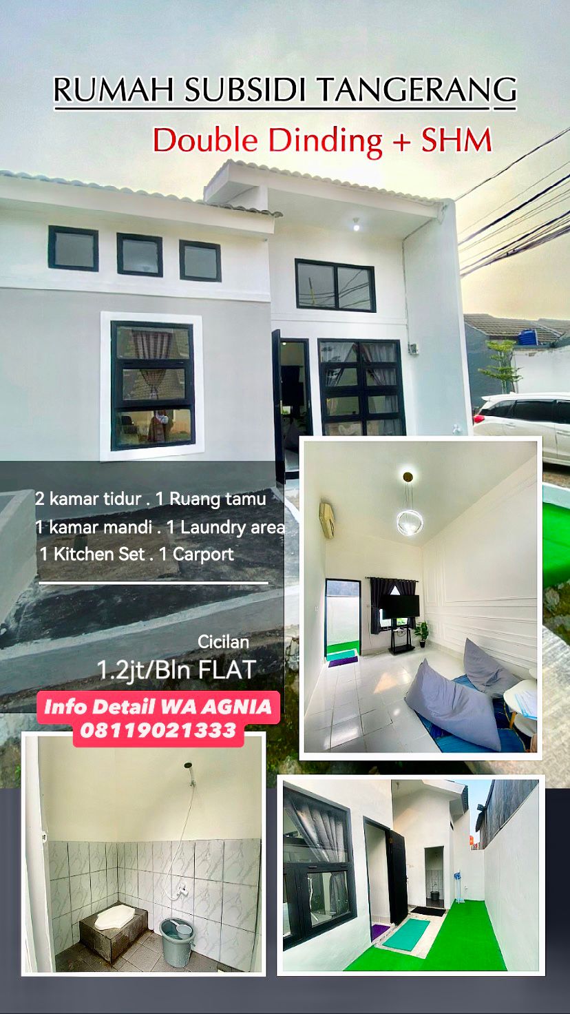 Rumah Subsidi Murah Siap Huni Sudah SHM Cicilan Flat