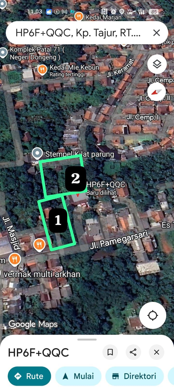 DIJUAL TANAH LOKASI BAGUS DI PAMEGARSARI PARUNG BOGOR