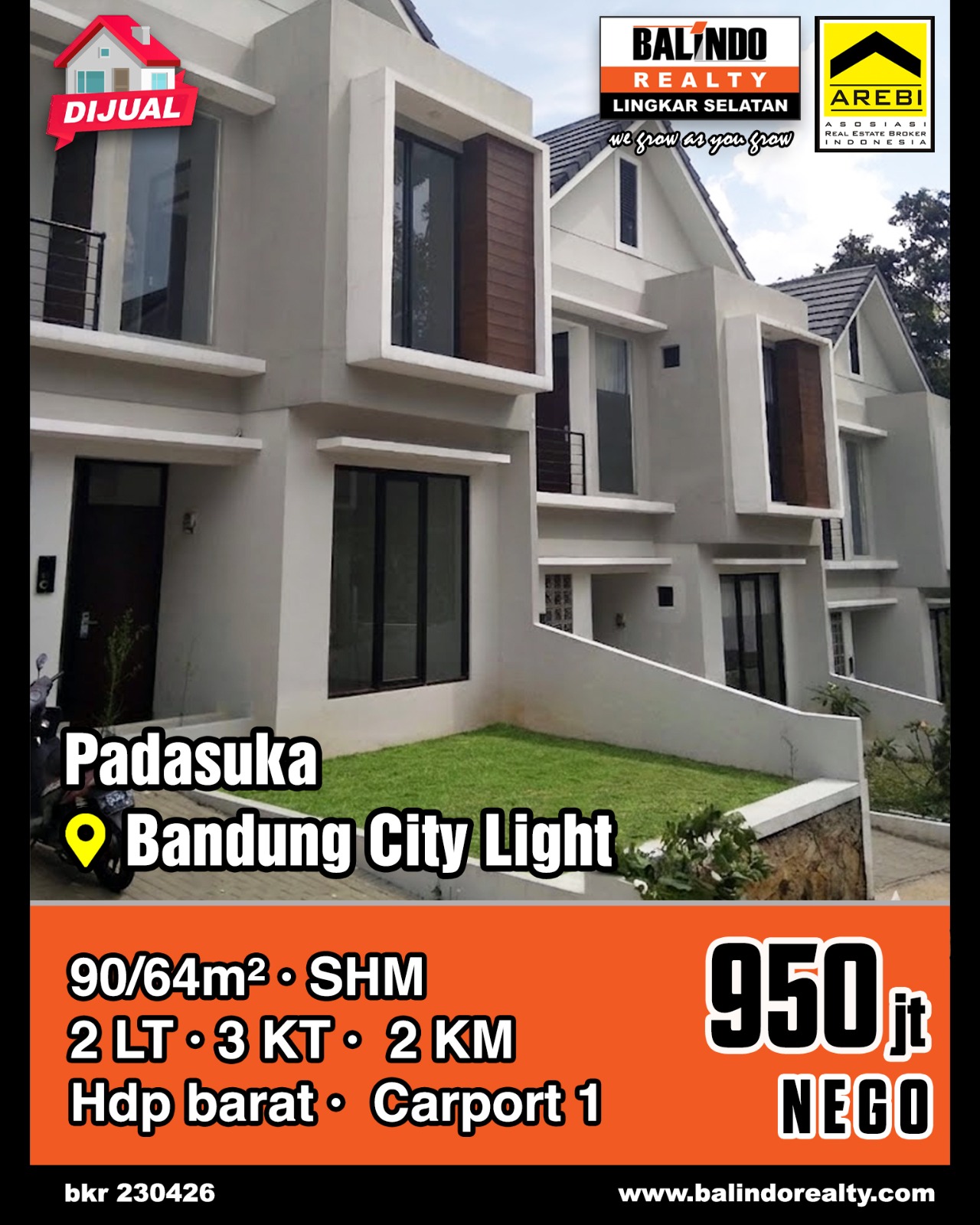 Dijual Rumah 2 Lantai Bagus dan Nyaman di Bandung City Light