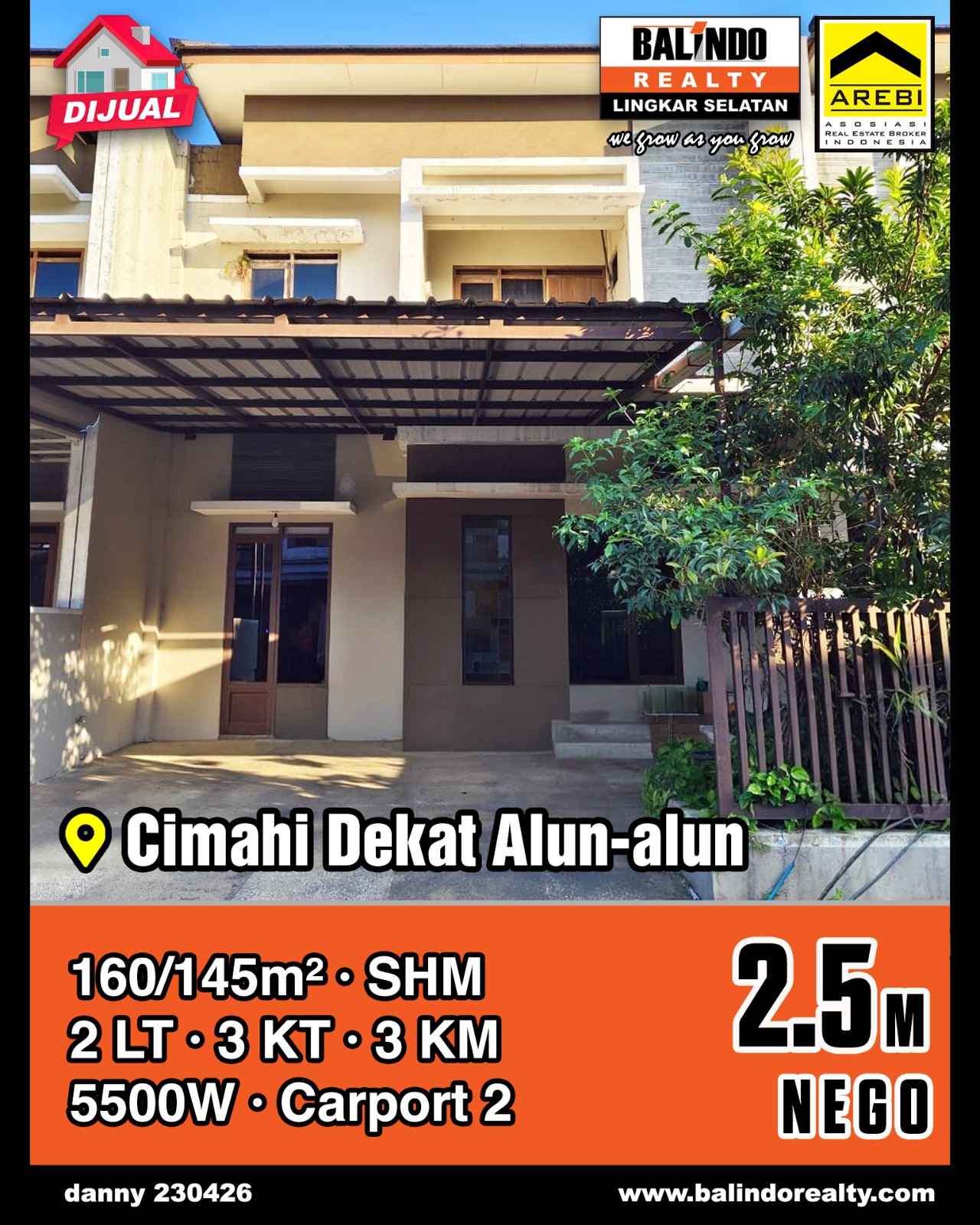 Dijual Rumah 2 Lantai Asri dan Nyaman di Cimahi Dekat Alun Alun