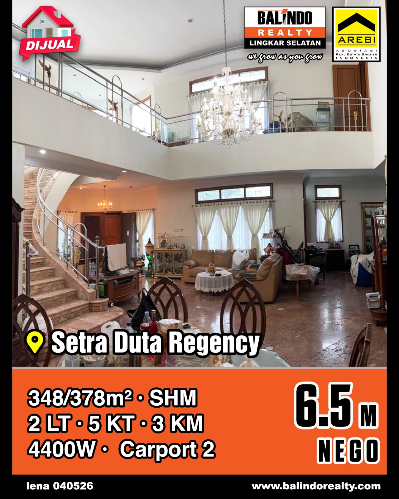 Dijual Rumah Mewah dan Nyaman di Setra Duta Regency