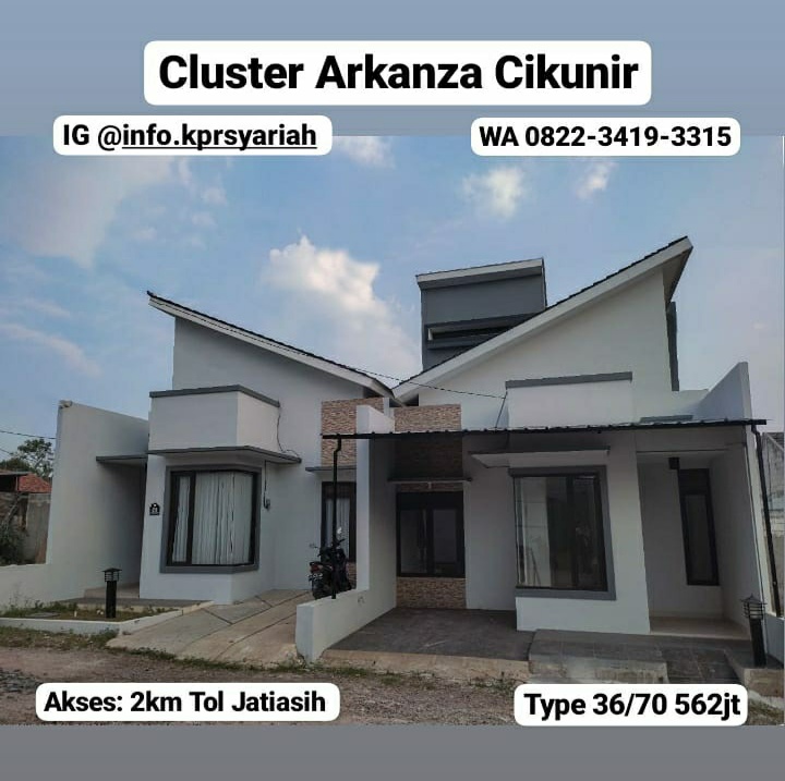 Cluster Arkanza rumah syariah di Cikunir Bekasi sisa 2 unit