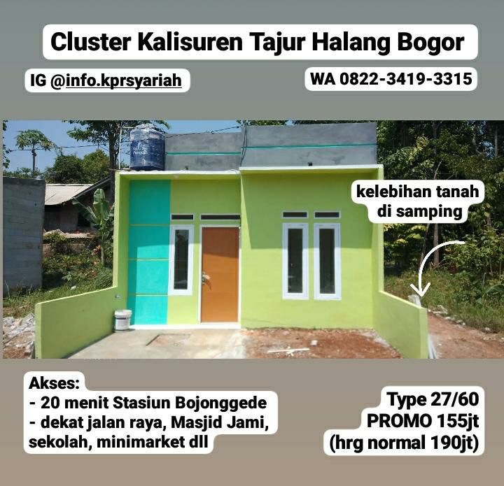 Dijual 155jt rumah siap huni Kalisuren Tajurhalang Bogor