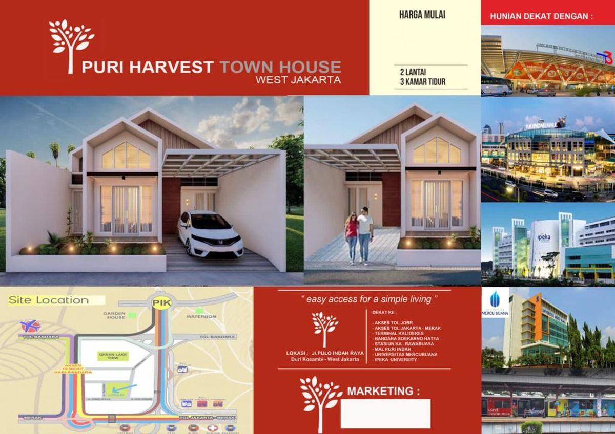 Dijual Rumah Puri Harvest Townhouse, Duri Kosambi, Jakarta Barat