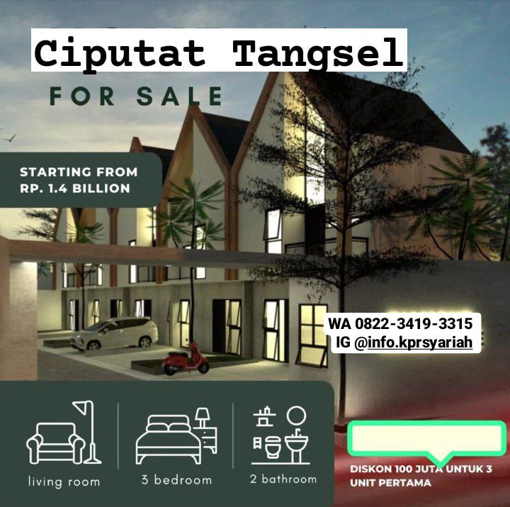 Rumah 2lantai daerah Ciputat dekat Bintaro dp ringan
