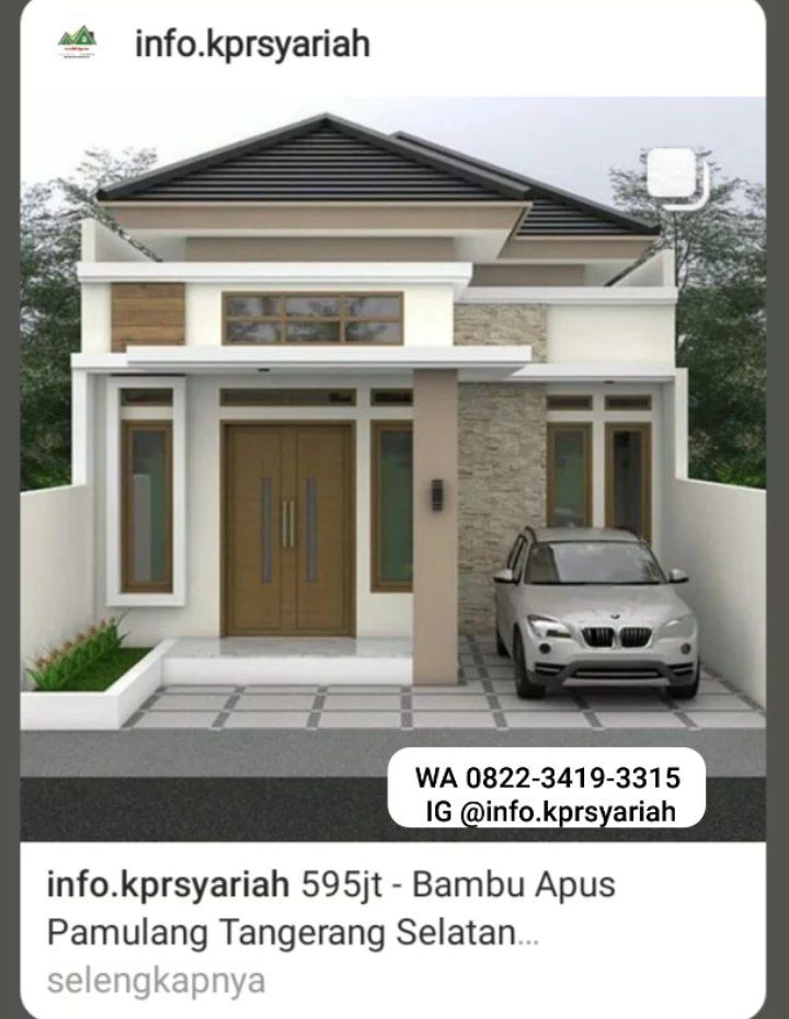 Rumah 1lantai DP murah Bambu Apus Pamulang Tangerang Selatan