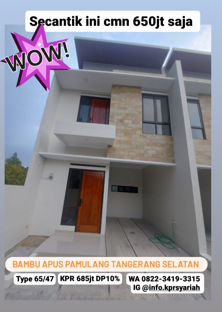 Rumah cantik 2lantai Bambu Apus dekat stasiun Sudimara Pamulang