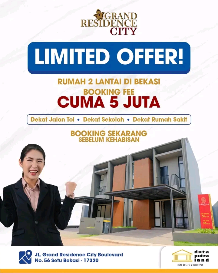 DIJUAL RUMAH CLUSTER TANPA DP ALL IN FREE BIAYA-BIAYA