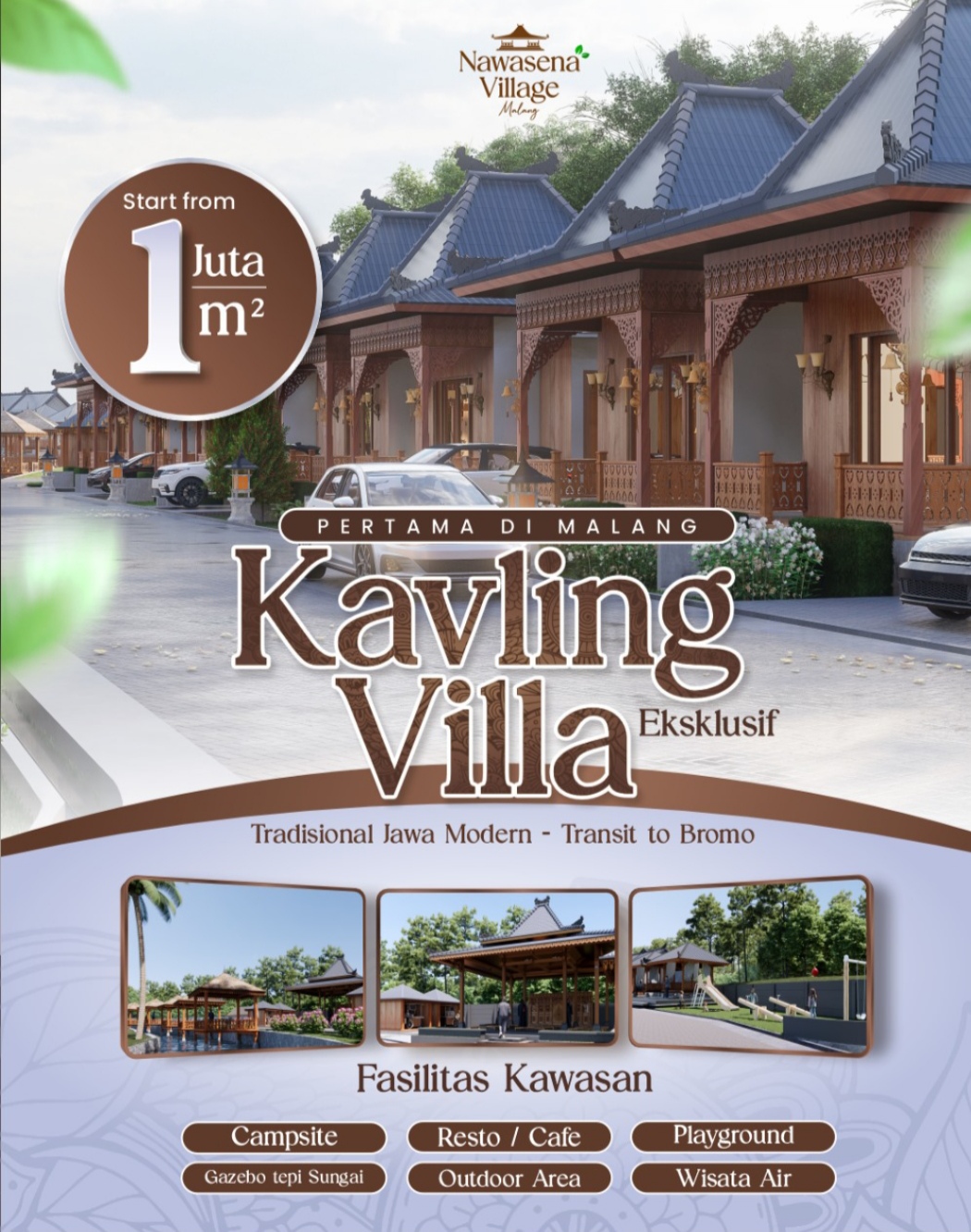 Tanah Kavling dengan konsep villa etnik jawa