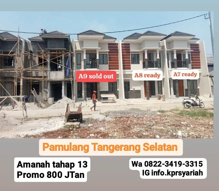 Rumah 2lantai Cluster Amanah tahap 13 Pamulang Tangerang Selatan