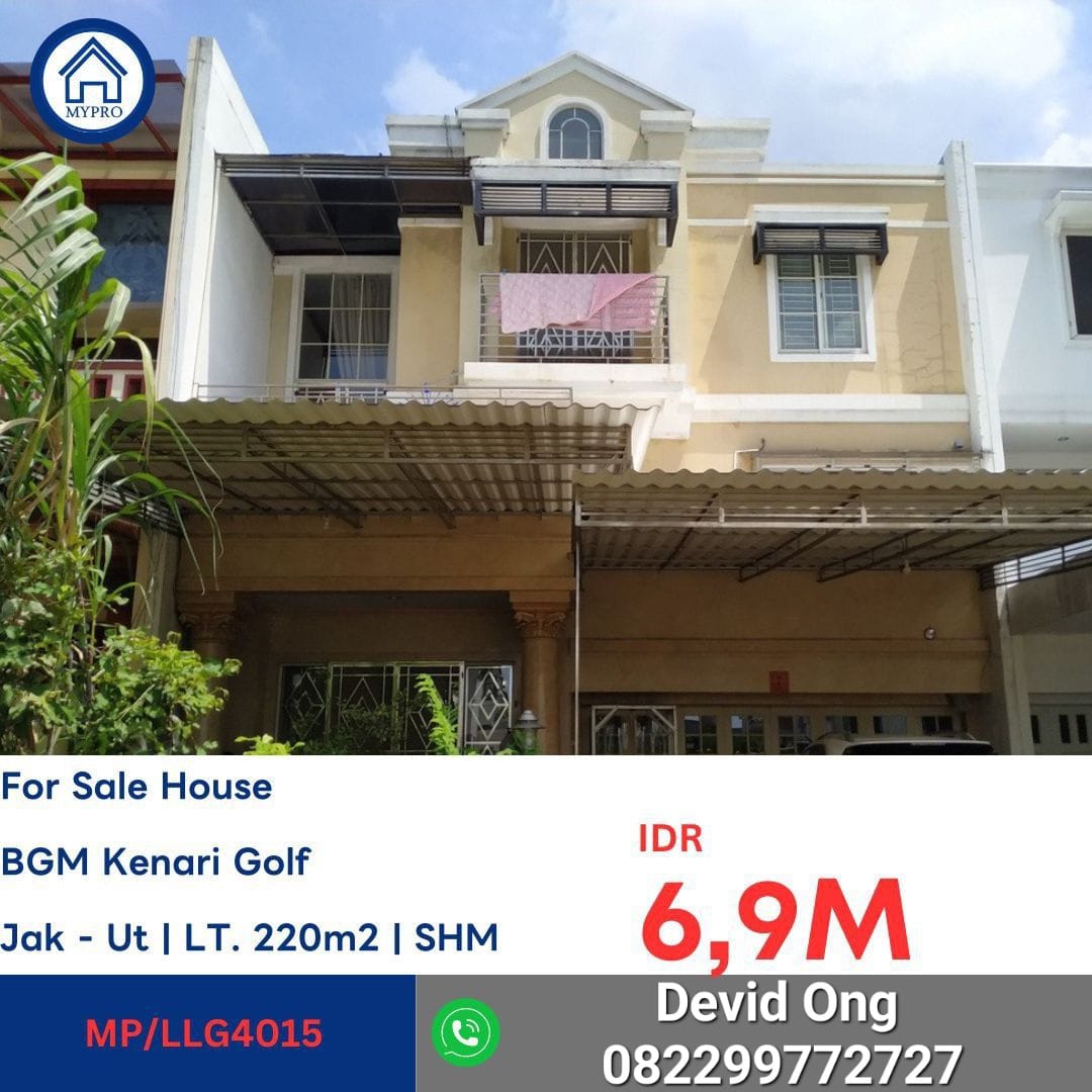 Dijual Rumah MURAH di Kenari Golf BGM Pantai Indah Kapuk PIK