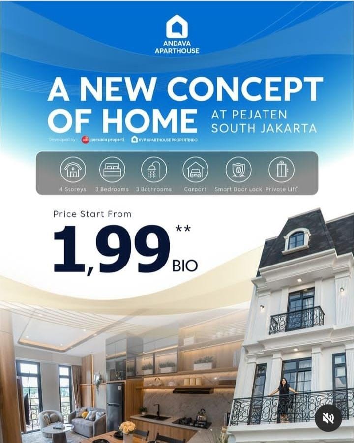 APARTHOUSE 3 LANTAI DI JAKARTA SELATAN