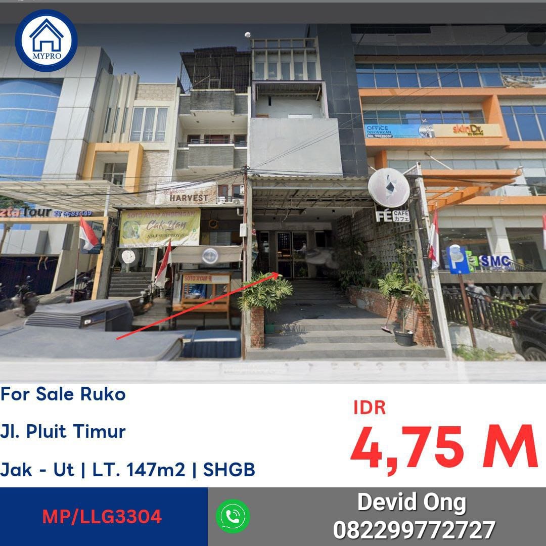 Dijual Ruko MURAH di Pluit Jakarta Utara