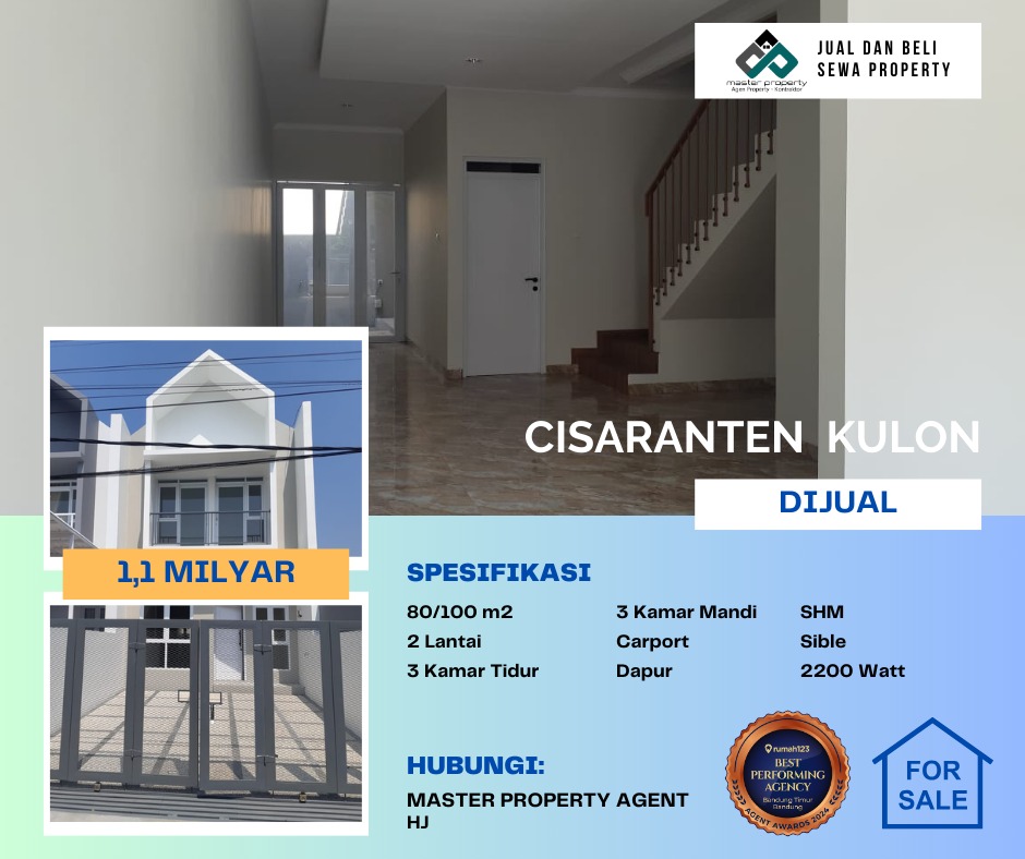 Dijual rumah 2 lantai di Cisaranten Kulon Arcamanik Kota Bandung
