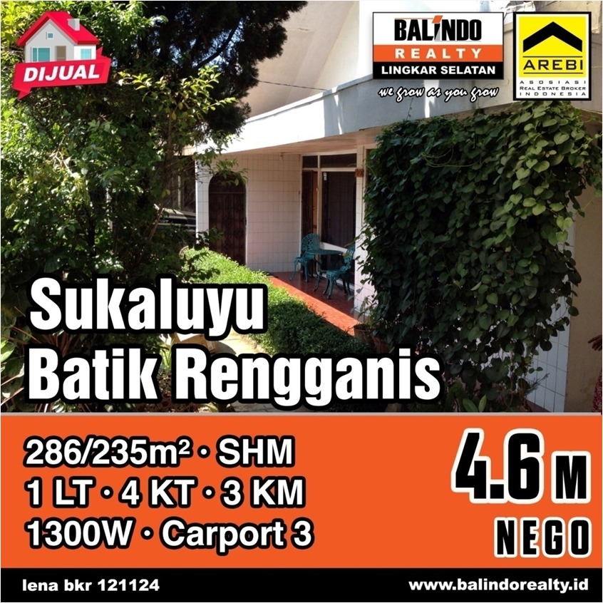 Dijual Rumah 4 Kamar Tidur di Batik Rengganis