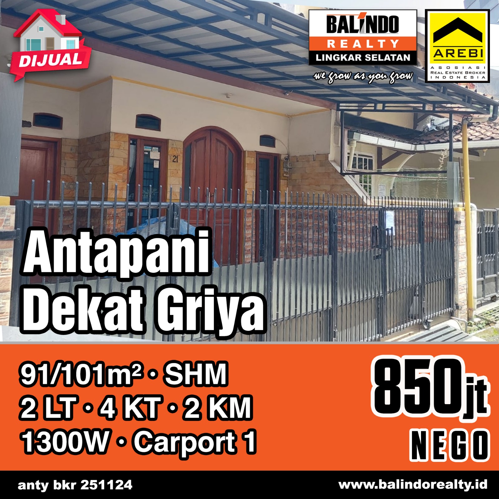 Dijual Rumah Siap Huni 850 Jutaan di Antapani