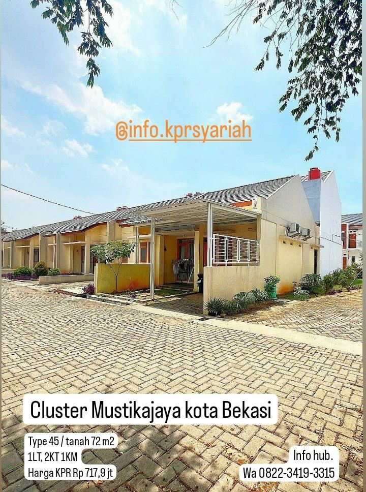 Rumah Ready Cluster Mustikajaya kota Bekasi
