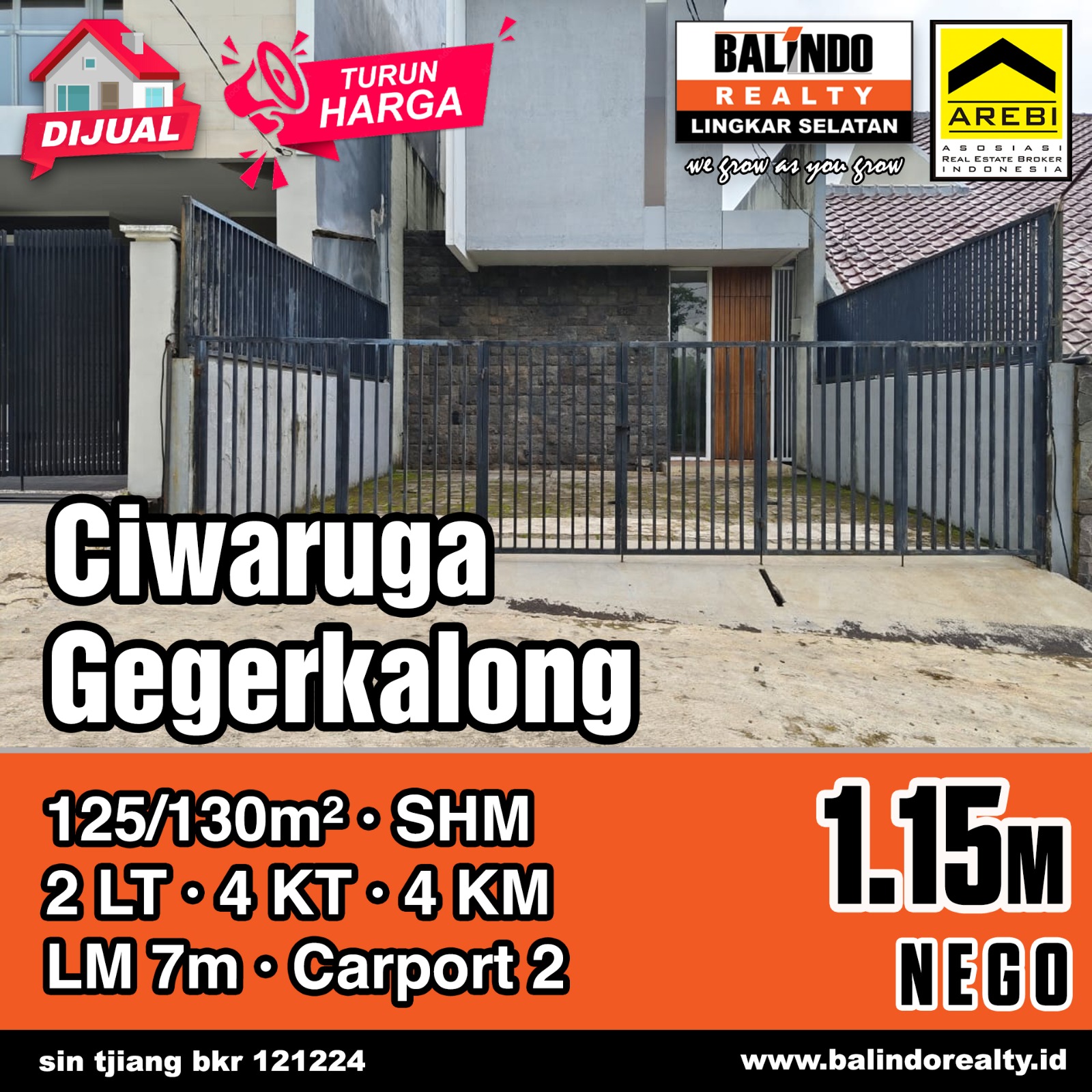 Dijual Rumah Siap Huni di Komplek Gerlong Permai