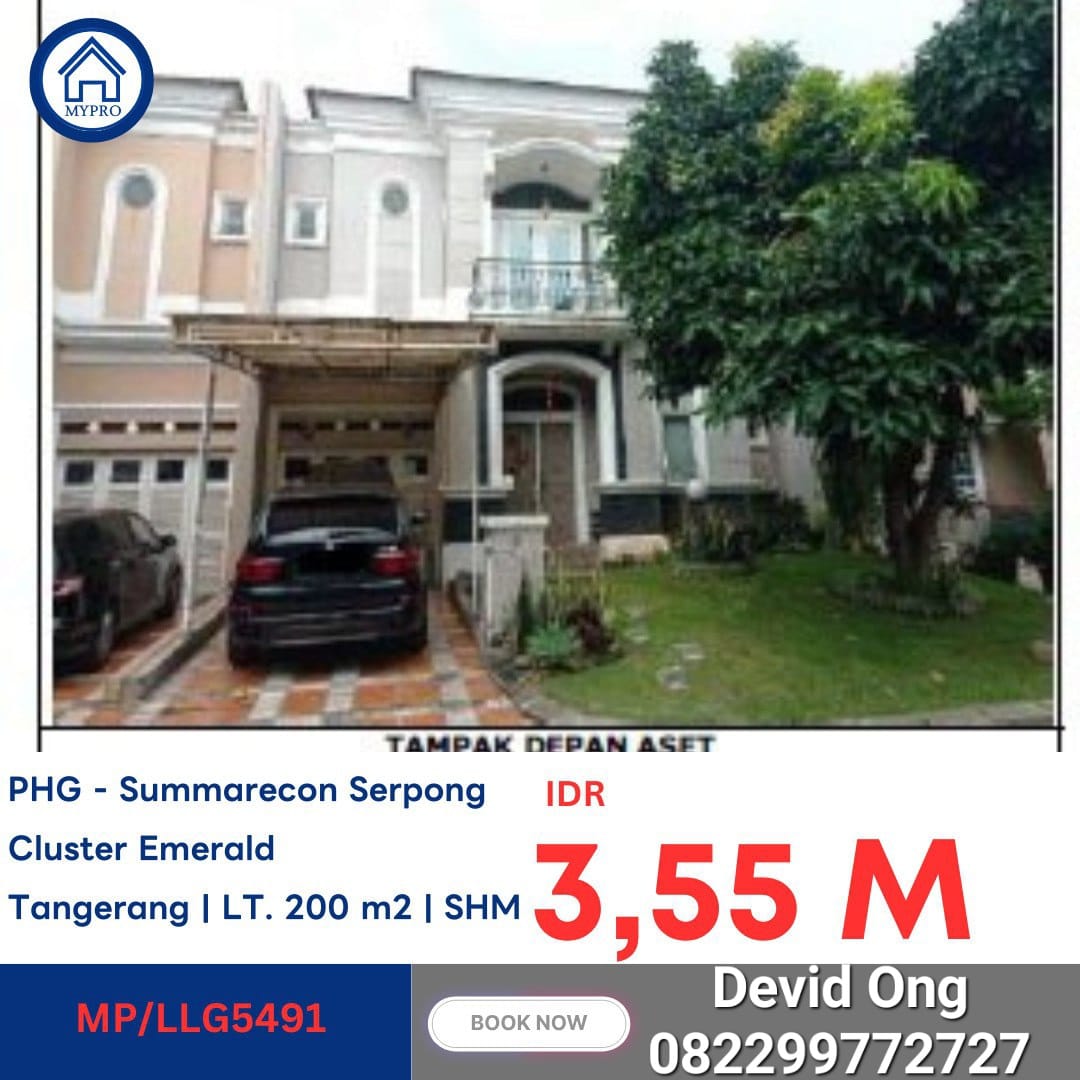 Dijual Rumah MURAH Pondok Hijau Golf Summarecon Serpong