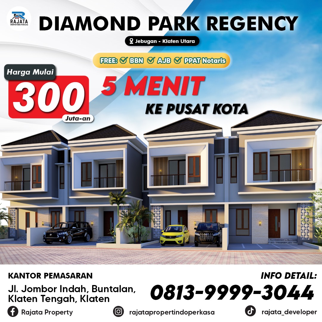 Rumah Cluster Terbaik dekat dengan Gerbang Tol Klaten bisa KPR