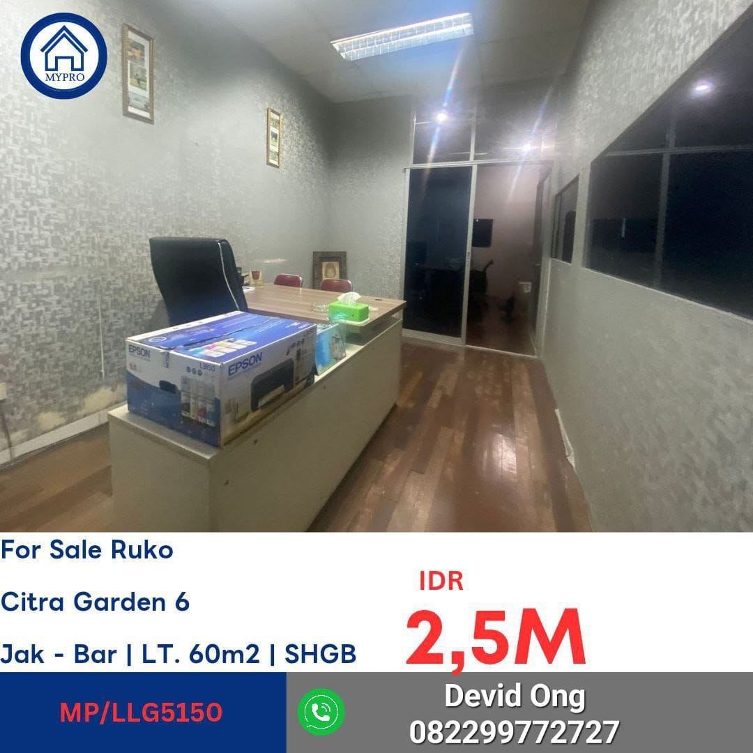 Dilelang Ruko MURAH di Citra Garden 6, Jakarta Barat