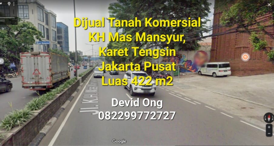 Dijual Tanah KH Mas Mansyur lokasi strategis, Jakarta Pusat