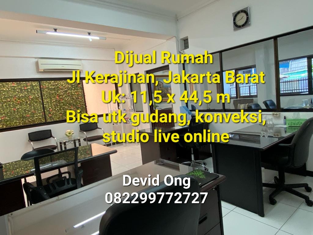 Dijual Rumah Kerajinan, Jakarta Barat bisa utk gudang, konveksi