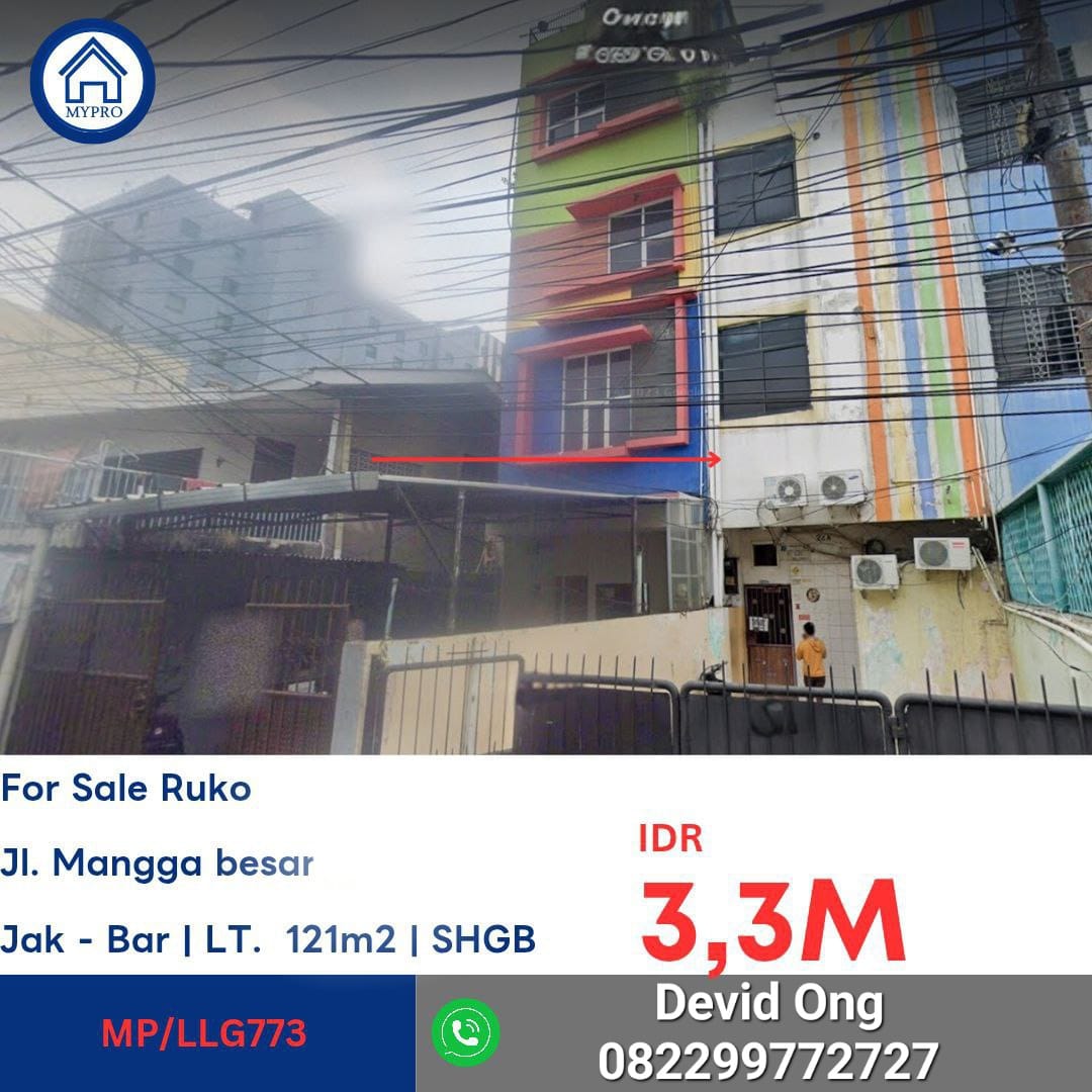 Dijual Ruko MURAH Mangga Besar, Jakarta Barat