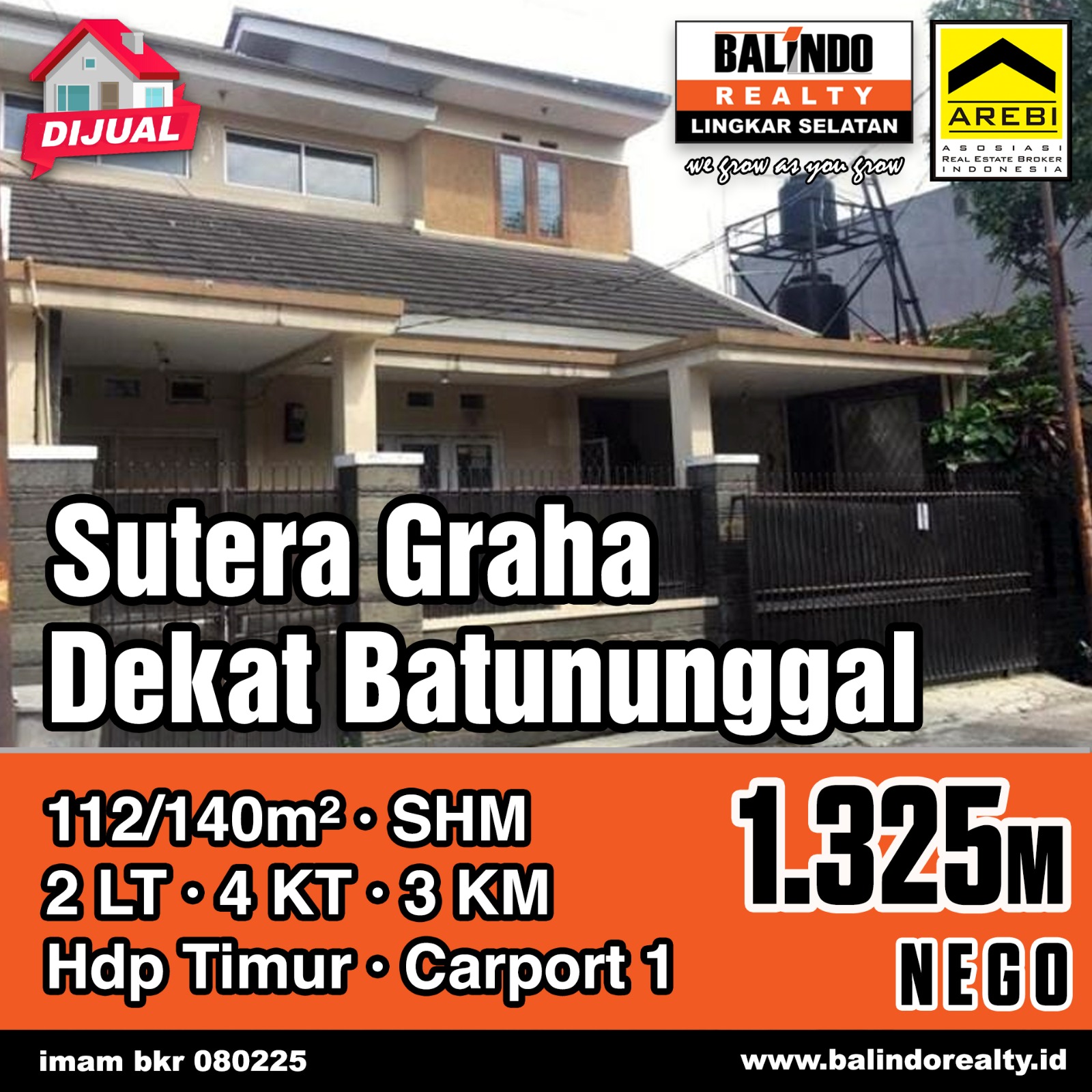 Dijual Rumah 4 Kamar Tidur Siap Huni di Komplek Sutera Graha