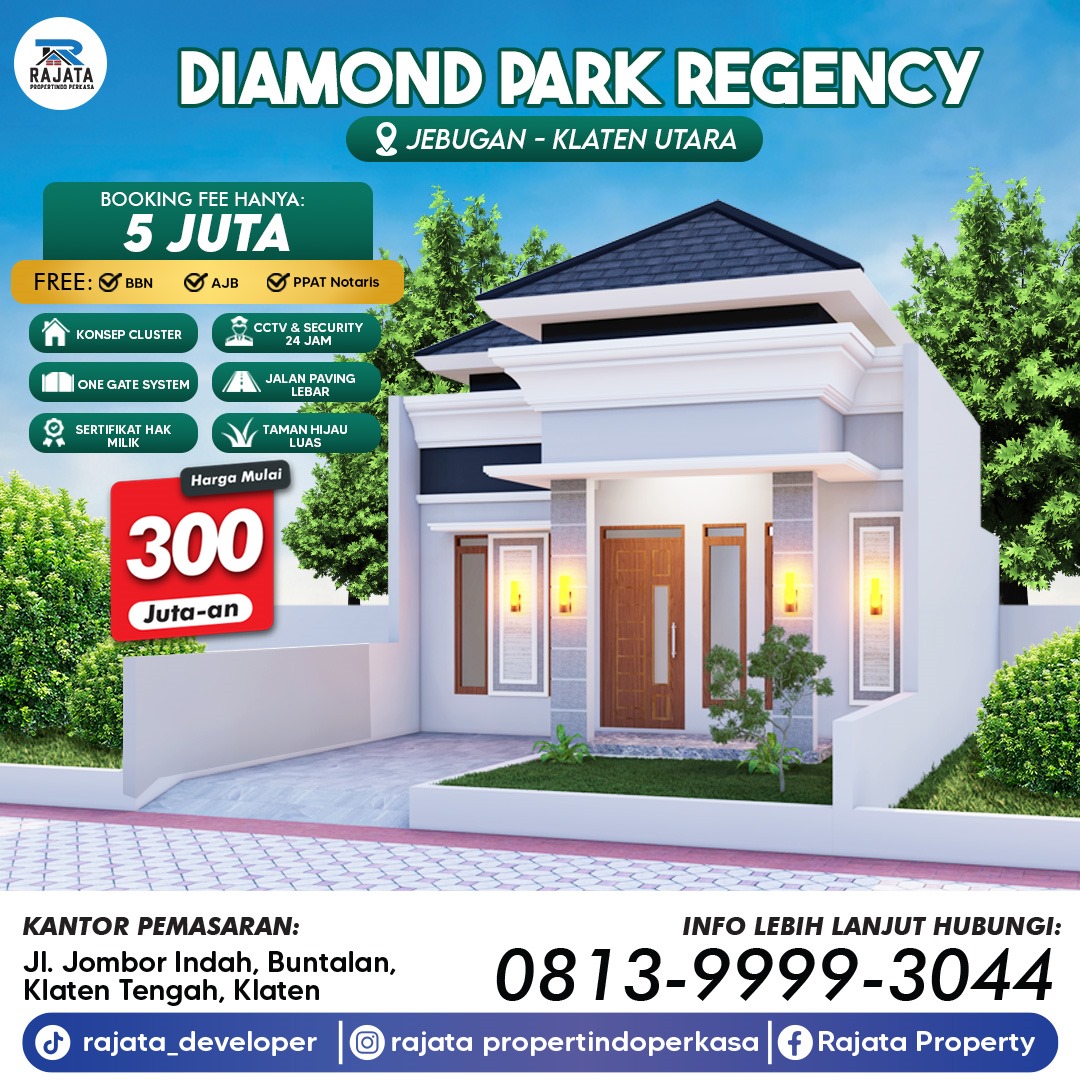 Rumah Dekat Gerbang Tol Klaten - Diamond Park Regency Jebugan