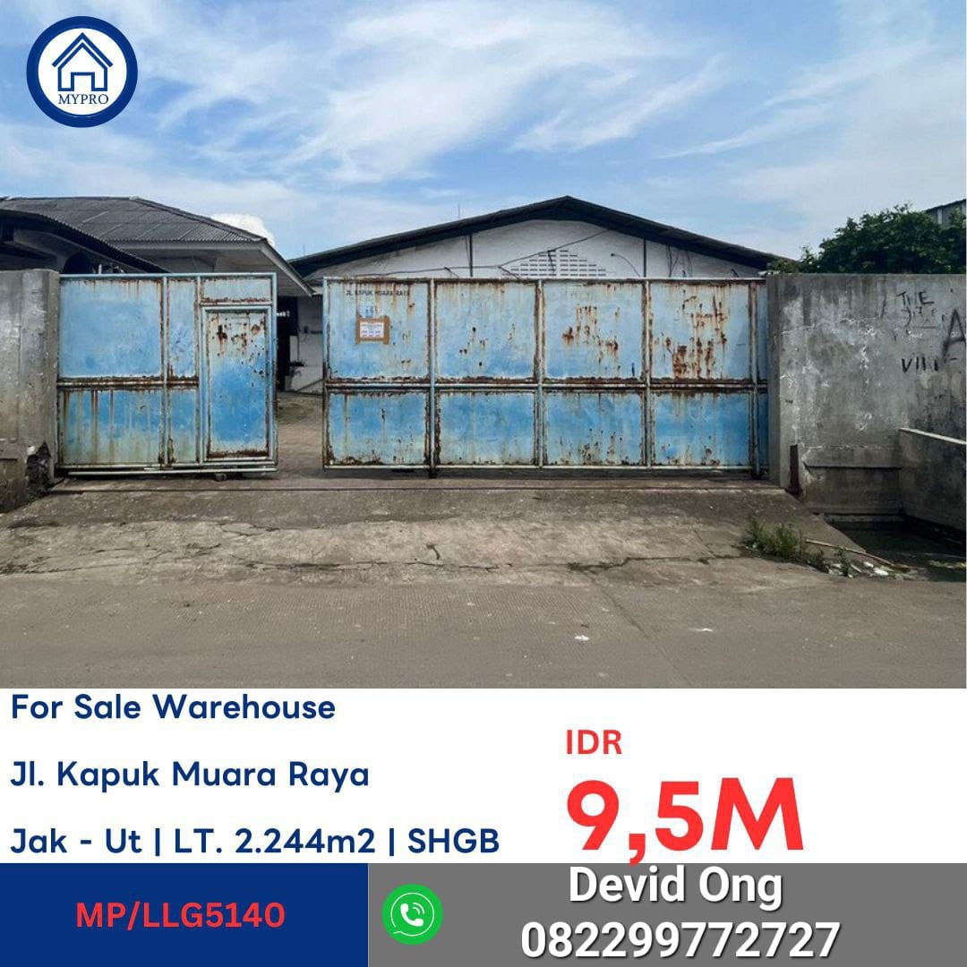 Dijual Gudang Kapuk Muara Raya MURAH di Kapuk, Jakarta Utara