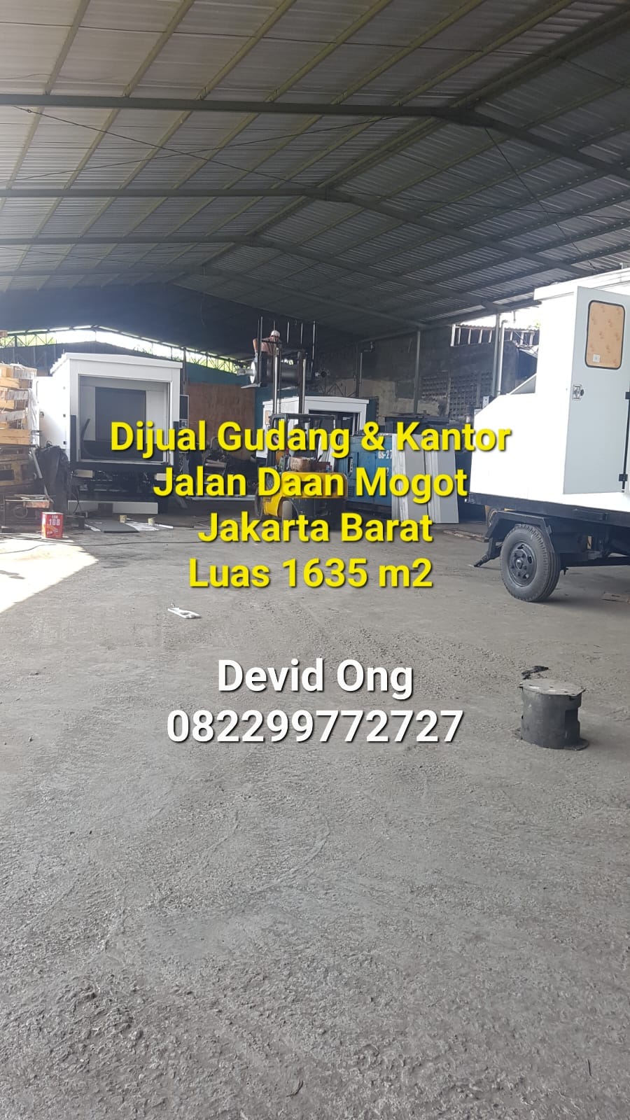 Dijual Gudang Daan Mogot di Jakarta Barat