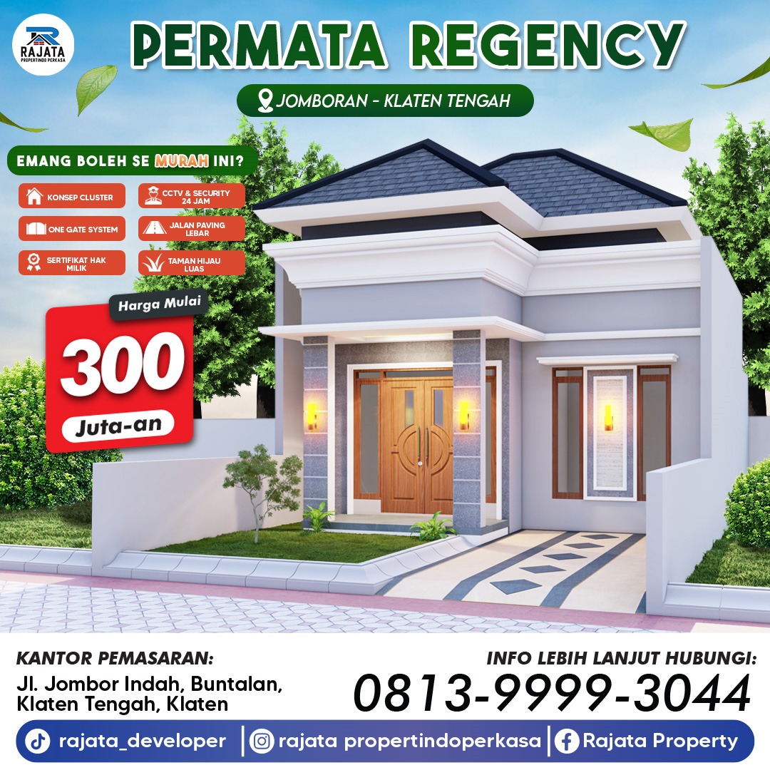 Rumah di Jomboran Klaten Tengah Mewah - Permata Regency