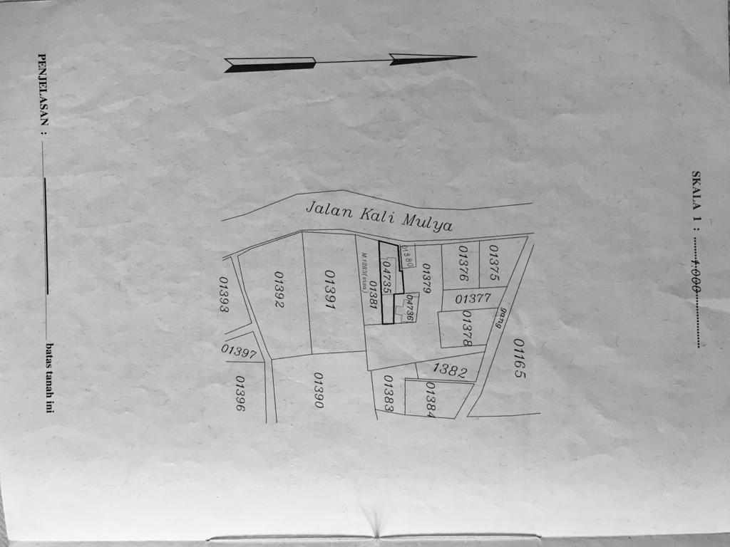 Tanah murah 300 m2 Pinggir Jalan Raya Kalimulya Depok