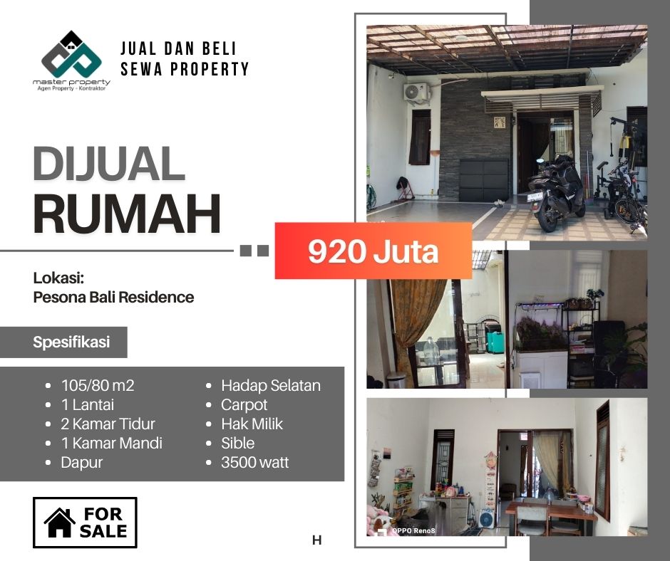 Jual rumah di Komplek Pesona Bali Residence Bojongsoang Buahbatu
