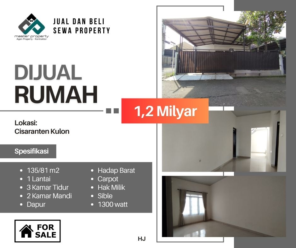 Jual rumah 1 lantai di Komplek Cisaranten Kulon Arcamanik