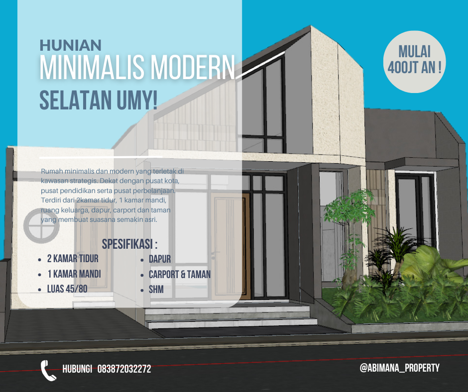 Hunian Cantik Selatan UMY Harga Terjangkau
