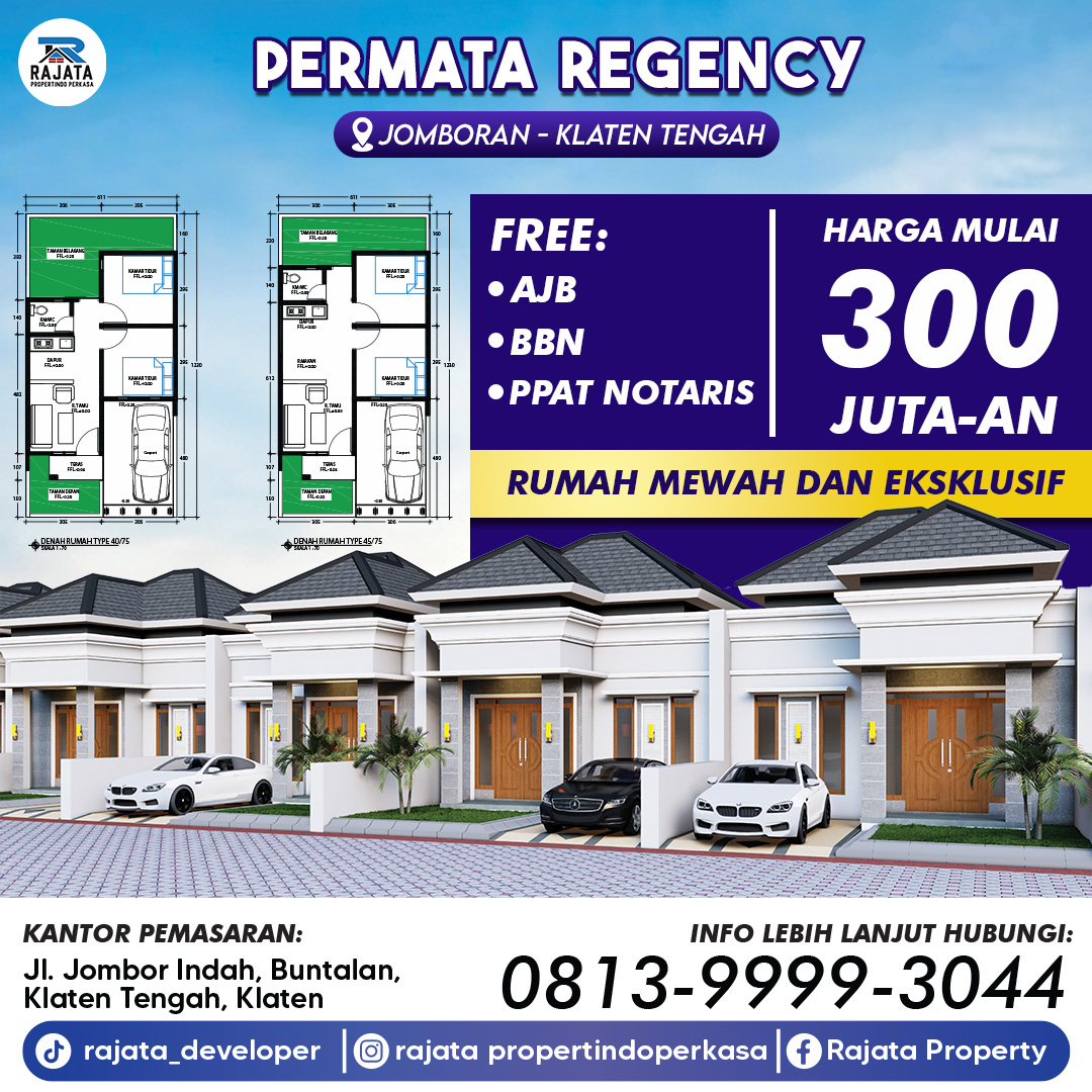 Rumah Mewah Lokasi Strategis - Permata Regency Jomboran Klaten