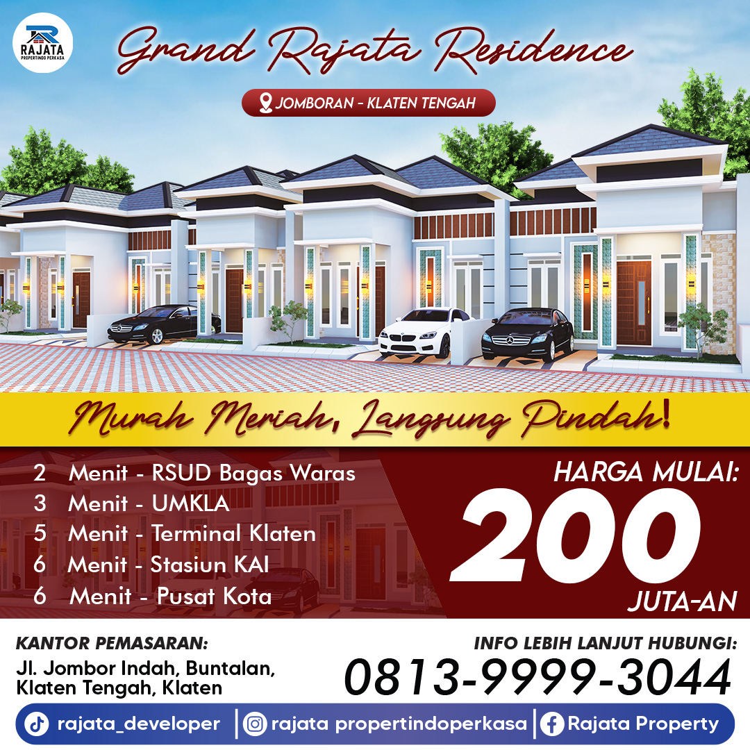 Rumah dekat stasiun KAI Klaten - Grand Rajata Residence Jomboran