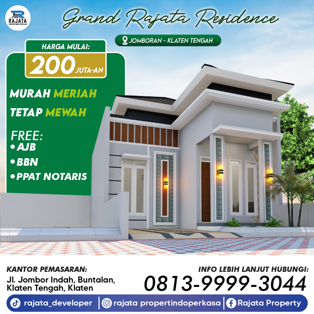 Rumah dekat stasiun KAI Klaten - Grand Rajata Residence Jomboran