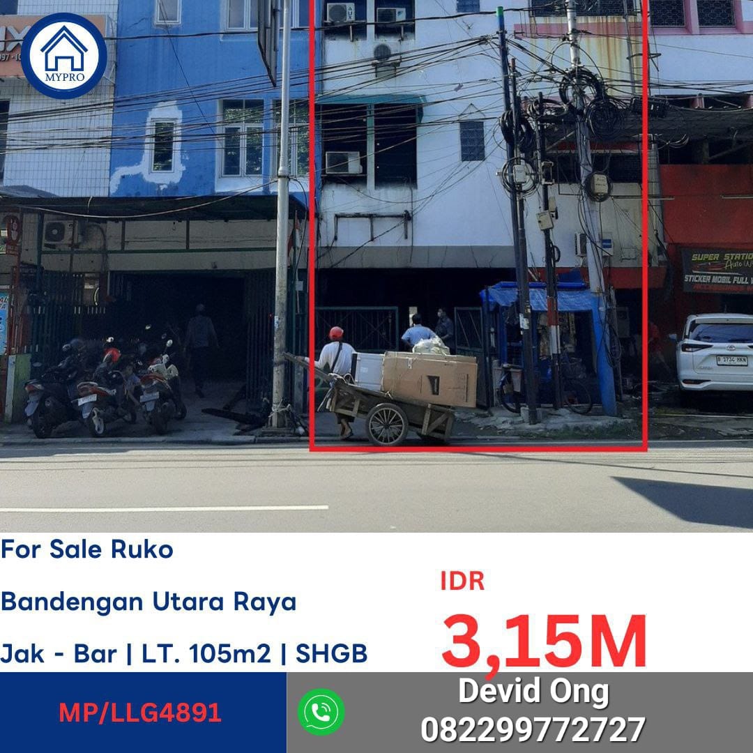 Dijual Ruko MURAH Bandengan Utara Raya di Jakarta Barat