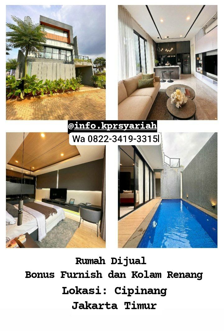 Rumah bonus furnish kolam renang lokasi Cipinang Jakarta Timur