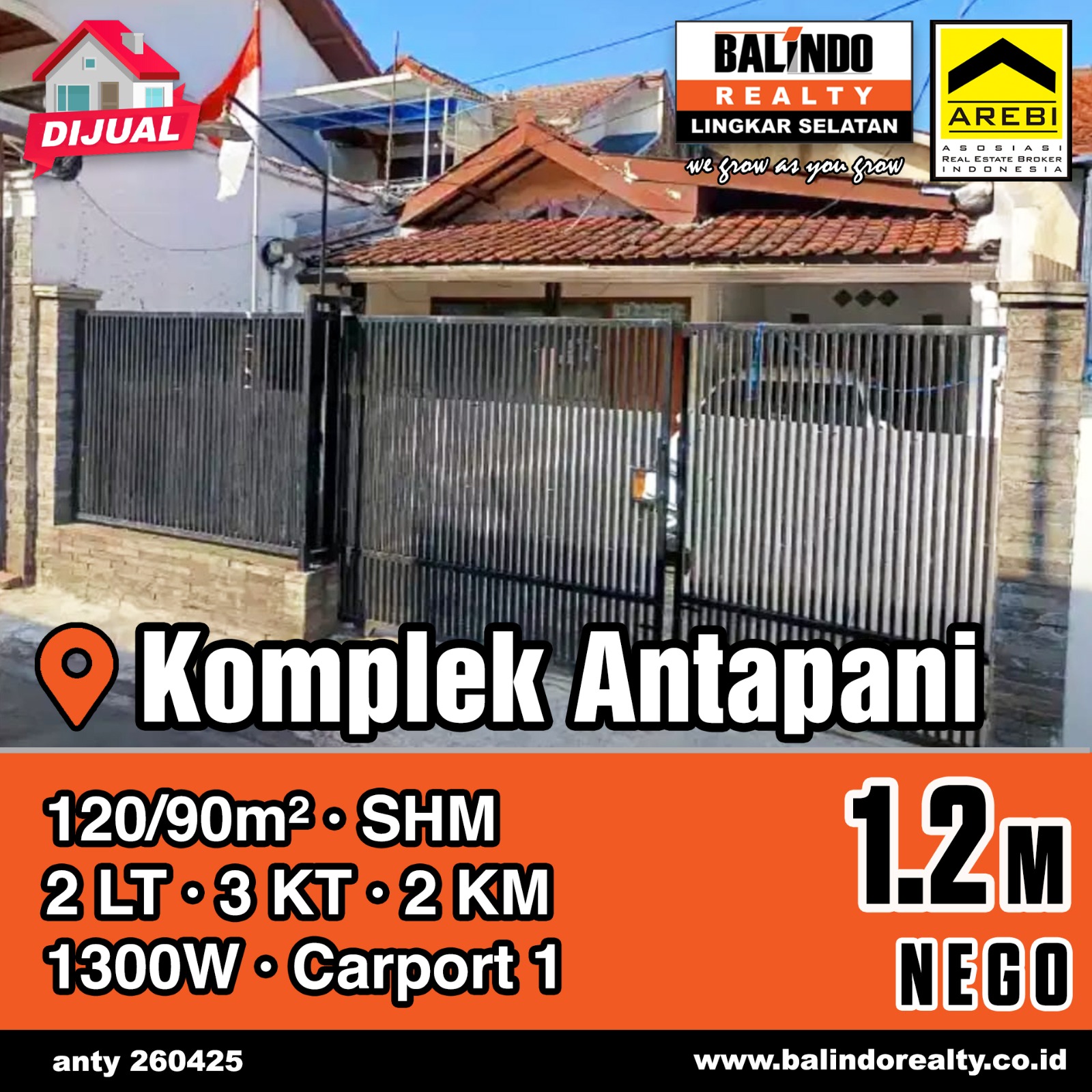 Dijual Rumah Siap Huni di Komplek Antapani