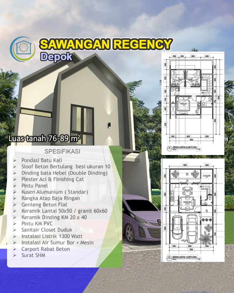 Rumah desain Scandinavian di Perumahan Sawangan Depok